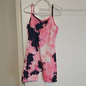 Pink and Black Tie-Dye Romper